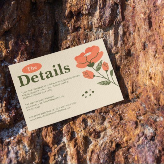 シンプルフローラ結婚詳細 エンクロージャーカード