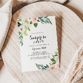 シンプルフローラ緑色葉驚きパーティー 招待状