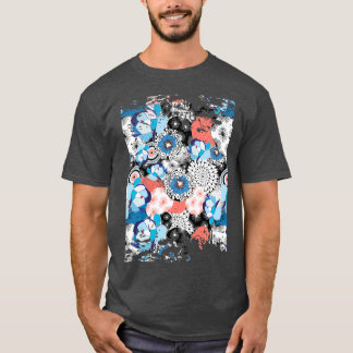 シンプルフローラ線パターン Tシャツ