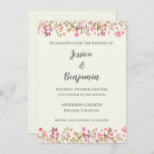 シンプルフローラ縁どピックガーデンボタニッ結婚クス 招待状 (正面/裏面)
