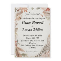 シンプルフローラ色彩の鮮やか軟結婚式招待状