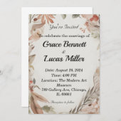 シンプルフローラ色彩の鮮やか軟結婚式招待状 招待状 (正面/裏面)