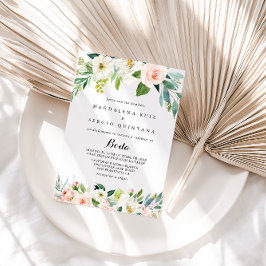 シンプルフローラ葉書道スペインの結婚の 招待状