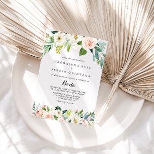 シンプルフローラ葉書道スペインの結婚の 招待状