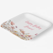 シンプルフローラ誕生日パーティー ペーパープレート (傾斜あり)