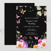 シンプルフローラ誕生日招待状 招待状 (正面/裏面)