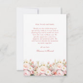 シンプルフローラ赤面ピ結婚ンク サンキューカード (裏面)