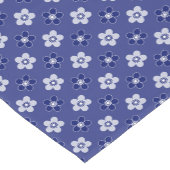シンプルフローラ青無地の模様レトロ小花 ショートテーブルランナー (コーナー)
