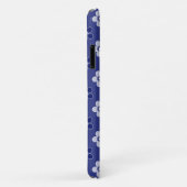 シンプルフローラ青無地の模様レトロ小花 Case-Mate iPhoneケース (裏面/右)