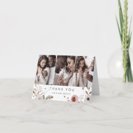 シンプルフローラ3写真テンプレートサンキューカード サンキューカード
