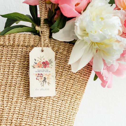 シンプルフローラ |誕生日ありがとう ギフトタグ