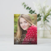 シンプルフローリミナリストタイプ写真卒業 ポストカード (スタンド正面)