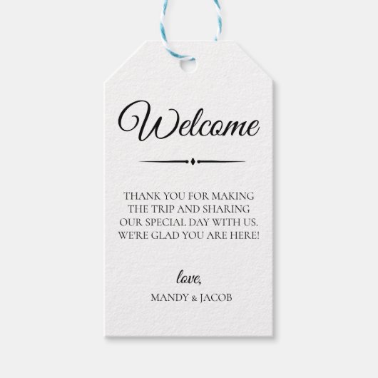 シンプルフローリ結婚ッシュ歓迎バッグ ギフトタグ (正面)