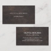 シンプルブエレガントラウンレザールックプロフェッショナル 名刺 (正面/裏面)