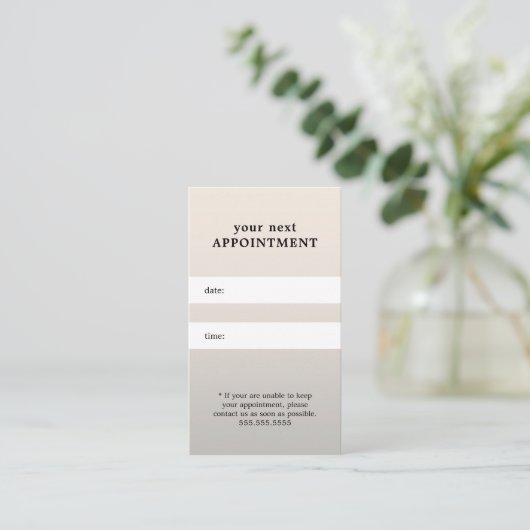 シンプルブエレガントラックスシルバー美しいアポイントメント 予約カード (スタンド正面)