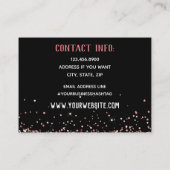 シンプルブエレガントラックピンクスクリプトグリッター 名刺 (裏面)