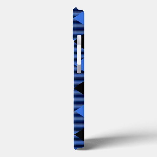 シンプルブエレガントルブループレイドイニシャル Case-Mate iPhoneケース (裏面 / 左)