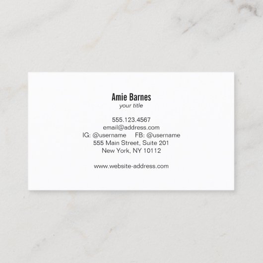 シンプルブエレガントルレザールックプロフェッショナル 名刺 (裏面)