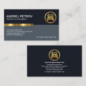 シンプルブスタイリッシュルーレイヤーズ金ゴールドストライプホーム引越し業者 名刺 (正面/裏面)