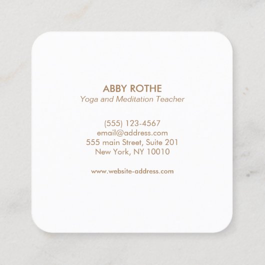 シンプルブッダ瞑想ヨガ先生 スクエア名刺 (裏面)