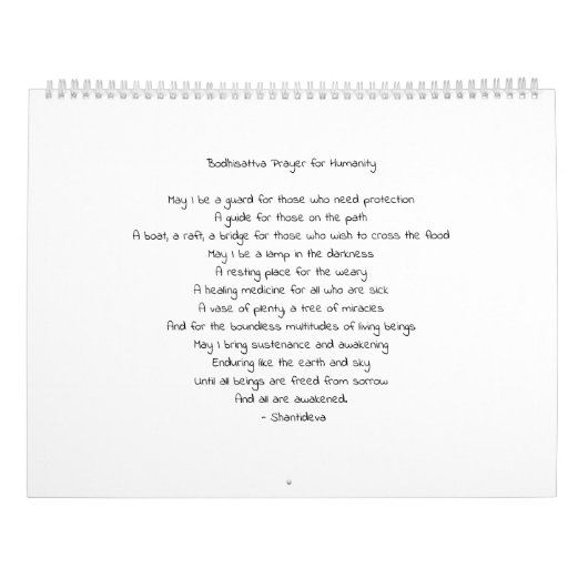 シンプルブッダ カレンダー (裏面)