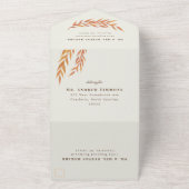 シンプルブフォーマルランチ秋の結婚式 オールインワン招待状 (外側)