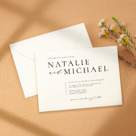 シンプルブミニマルロ&ホワイトモダンスクエア結婚ズ 招待状