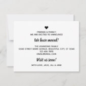 シンプルブモダンラックタイポグラフィゲストルームムービング 案内状 (裏面)