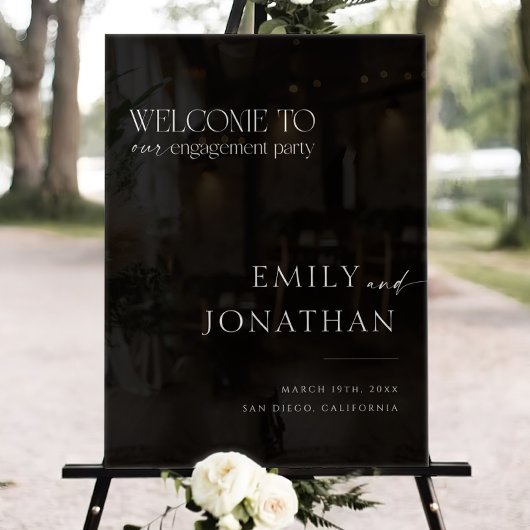 シンプルブモダンラック婚約パーティ歓迎 アクリルサイン