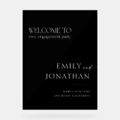 シンプルブモダンラック婚約パーティ歓迎 アクリルサイン (正面)