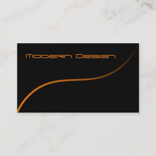 シンプルブモダンラック，オレンジ色スウッシュ – 名刺 (正面)