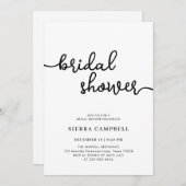 シンプルブモダンラック&ホワイトブライダルシャワー 招待状 (正面/裏面)