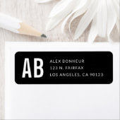 シンプルブモダンラック&ホワイト差出人住所 ラベル (インサイチュ)