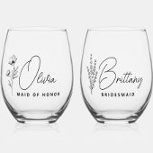 シンプルブモダンリパーソナライズされたデズメイドフローラ ステムなしワイングラス