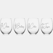 シンプルブモダンリパーソナライズされたデズメイドフローラ ステムなしワイングラス