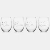 シンプルブモダンリパーソナライズされたデズメイドフローラ ステムなしワイングラス (正面)