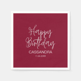 シンプルブモダンルグンディタイポグラフィ誕生日 スタンダードカクテルナプキン