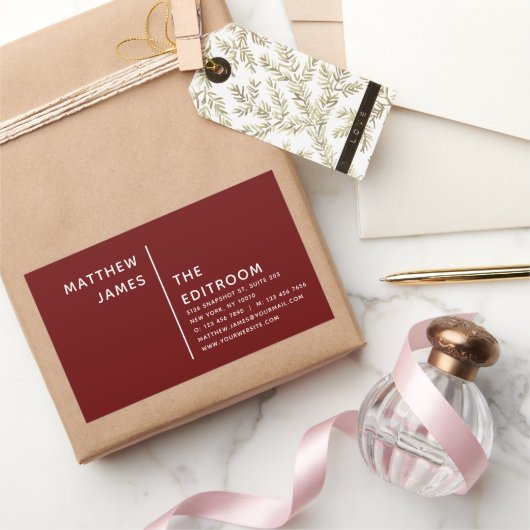 シンプルブモダンルミニマルグンディ 長方形シール (ギフト)