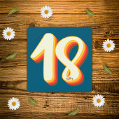 シンプルブモダンルレトログルーヴィ18誕生日 招待状