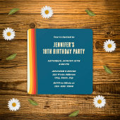 シンプルブモダンルレトログルーヴィ18誕生日 招待状