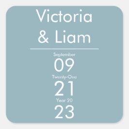 シンプルブモダンルー結婚式招待状 スクエアシール