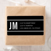 シンプルブモダンロとホワイトの差出人住所 ラベル (インサイチュ)