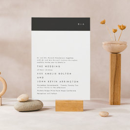 シンプルブモダンロストライプクモノグラム結婚ズ 招待状