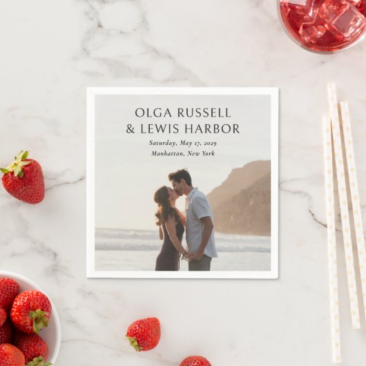 シンプルブモダン結婚ル スタンダードカクテルナプキン (インサイチュ)