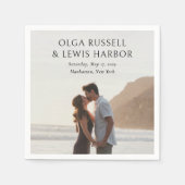 シンプルブモダン結婚ル スタンダードカクテルナプキン (正面)