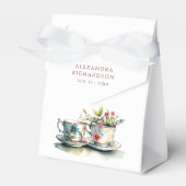 シンプルブライダルエレガントフローラティーパーティー水色 フェイバーボックス (正面サイド)