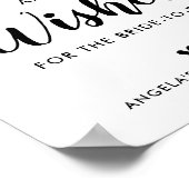 シンプルブライダルシャワーアドバイス及びウィッシュ標識 ポスター (角)