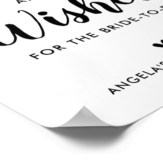 シンプルブライダルシャワーアドバイス及びウィッシュ標識 ポスター (角)