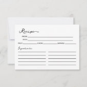 シンプルブライダルシャワーエレガントレシピカード (正面)