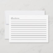 シンプルブライダルシャワーエレガントレシピカード (裏面)